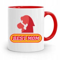 Kubek Czerwony Prezent Dla Mamy Matki Best Mom Z Nadrukiem Ze Zdjęciem