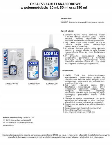 KLEJ USZCZELNIAJĄCY DO GWINTÓW RUROWYCH 3/4" BRĄZOWY LOXEAL 53-14 50 ml na Arena.pl