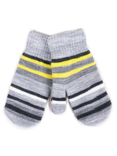 Rękawiczki chłopięce jednopalczaste dwuwarstwowe w paski 12 YOCLUB na Arena.pl