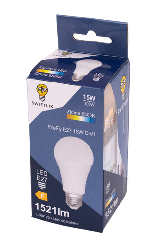 Żarówka LED A60 E27 15W Barwa Biała Zimna na Arena.pl