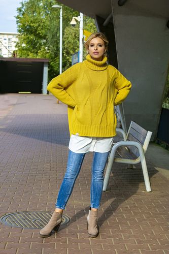 Sweter oversize F551 Ecru UNI na Arena.pl