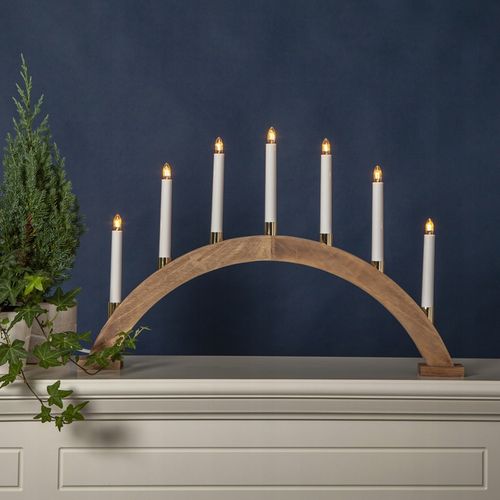 Świecznik adwentowy drewniany brązowy GILLIAN na Arena.pl