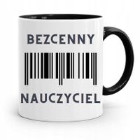 Kubek Czarny Prezent Dzień Nauczyciela Bezcenny Z Nadrukiem Ze Zdjęciem