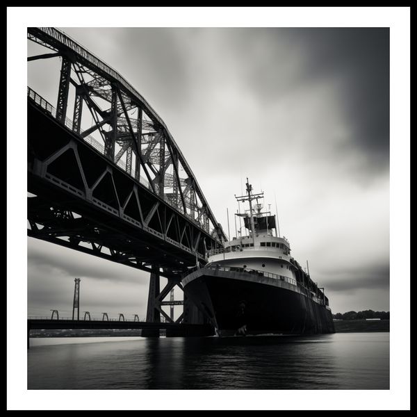 Plakat 80x80cm Statek przy Moście zdjęcie 3