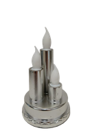 Świeczka led dekoracyjna srebrna potrójne ciepłe światło 14cm*8cm