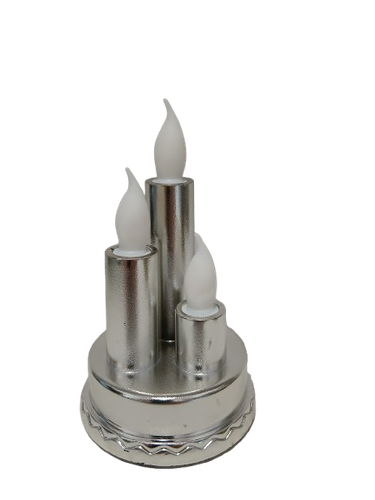 Świeczka led dekoracyjna srebrna potrójne ciepłe światło 14cm*8cm na Arena.pl