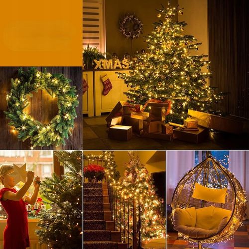 Lampki Choinkowe Świąteczne Żółte 500 Led 40m Świąteczne Łańcuchy Ciepłe na Arena.pl