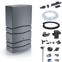 Zbiornik AQUA TOWER IDTC350 + przyłącza | Smooth gray, Pojemność: 350 l, Wymiary 38.3x77.5x135 cm, Kolor Smooth gray, Waterform, Prosperplast