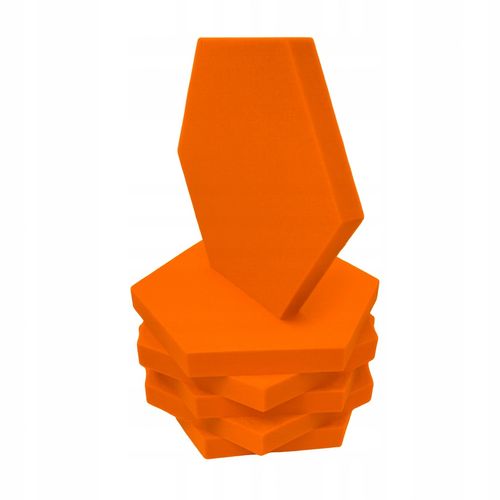 Pianka akustyczna | Gąbka wygłuszająca HEXAGON 32x28x3 cm - pomarańczowy na Arena.pl