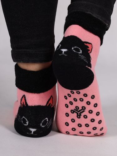 Skarpety dziewczęce frotte kolorowe z ABS kotki 3PAK 23-26 YOCLUB na Arena.pl