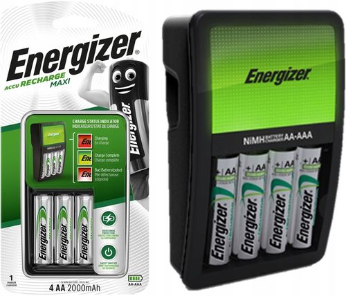 Ładowarka ENERGIZER Maxi R6 R3 + 4x Akumulatorki AA 2000mAh + AAA 700mAh na Arena.pl