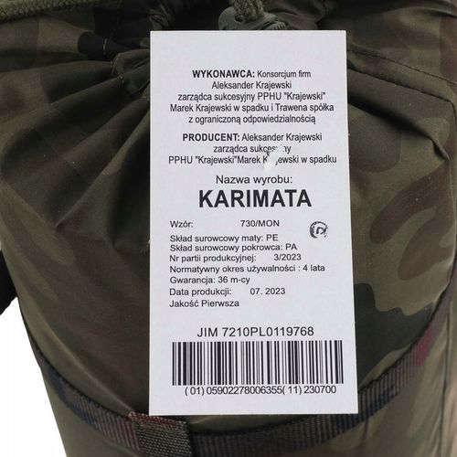 Oryginalna Karimata WP wz. 730 / MON + Pokrowiec wz.93 Mata 195x55x1 na Arena.pl