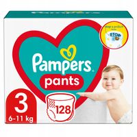 PAMPERS PANTS 3 ROZMIAR PIELUCHOMAJTKI DLA DZIECI 6-11kg MEGA ZAPAS 128szt