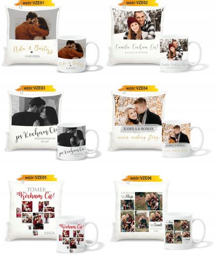 foto PODUSZKA KUBEK PREZENT na Walentynki z napis na Arena.pl