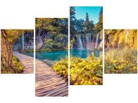 140CM 70 OBRAZ JEZIORO PLITVICE JESIENIĄ ŚCIENNY