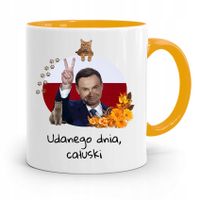 Kubek Żółty Prezydenta Andrzej Duda Pis Dla Ciebie Z Nadrukiem Ze Zdjęciem
