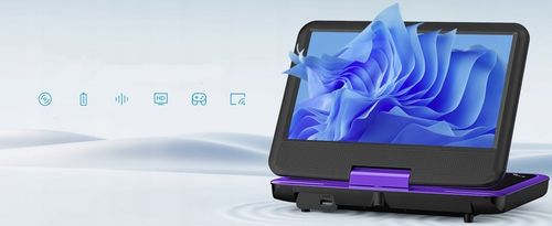 PRZENOŚNY SAMOCHODOWY ODTWARZACZ DVD 9'' LCD CZARNE 2000mAh Baterią na Arena.pl