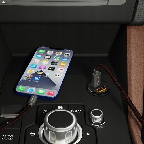 MOCNA ŁADOWARKA SAMOCHODOWA SZYBKIE ŁADOWANIE PD QC 45W USB-C 3,1A KABEL 1M na Arena.pl