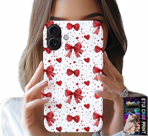 ETUI DO IPHONE 16 - CZERWONE WSTĄŻKI WSTĄŻKA MODNE WZORY na Arena.pl