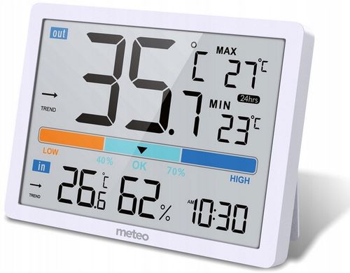 STACJA POGODY POGODOWA CYFROWA TERMOMETR WILGOTNOŚCIOMIERZ ZEGAR na Arena.pl