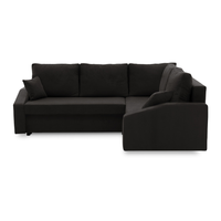 Narożnik rozkładany, prawy, LUSSO Plus, 230x179x92 cm, czarny | TYLETEGOTU