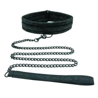 sportsheets sincerely lace collar & leash - regulowana obroża z koronką
