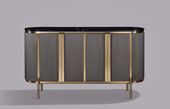 Komoda ryflowana grafitowa złota Omega 160x40x90