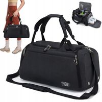 TORBA PODRÓŻNA SPORTOWA TRENINGOWA MĘSKA NA RAMIĘ NA SIŁOWNIĘ BAGAŻ CZARNA