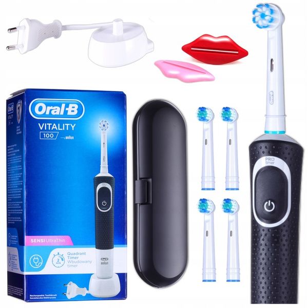 Szczoteczka Elektryczna Oral-B Vitality 100 + KOŃCÓWKI Czarna zdjęcie 1