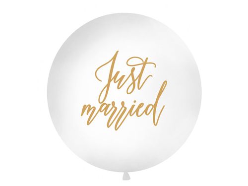 Balon 1 m, Just married, biały na Arena.pl