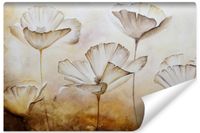Fototapeta Białe MAKI Abstrakcja Malunek Kwiaty Vintage 400cm x 280cm