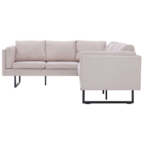 Sofa Narożna, Kremowa, Materiałowa na Arena.pl