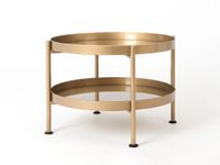 Stolik kawowy HANNA METAL 60-2F - złoty, styl glamour