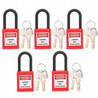5 SZT.KŁÓDKA LOTO LOCKOUT OCHRONA PRACY 38MM CZERWONY