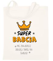 TORBA BAWEŁNIANA PREMIUM NA ZAKUPY Z NADRUKIEM PREZENT DZIEŃ BABCI