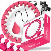 HULA HOP Z OBCIĄŻENIEM I WYPUSTKAMI 45 CM - RÓŻOWE - HULA HOP ODCHUDZAJĄCE