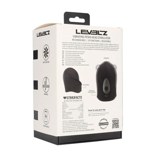 Adjustable Vibrating Silicone Penis Head Stimulator - Black zdjęcie 3