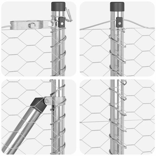 Ogrodzenie z słupkami Srebrny 0.4 x 25 m Stal pokryta PCV na Arena.pl