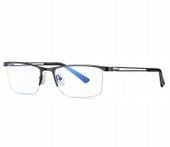 Męskie Okulary do Komputera Zerówki BLUE LIGHT TV OCHRONNE + ETUI + SZMATKA