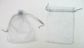torebka z organzy 30x19cm  srebro  12szt. | 0036
