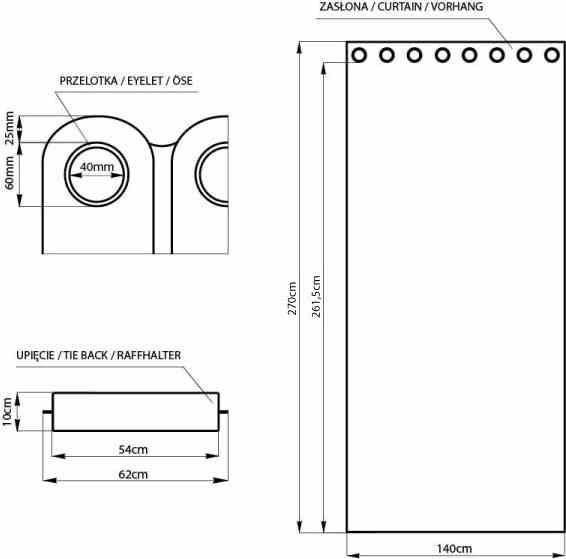 CURT/AH/BLACKOUT/EYELETS/D.BROWN/140X270/1PC zdjęcie 5