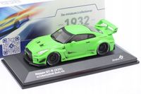 SOLIDO NISSAN GT-R (R35) Liberty Walk Body Kit 2020 Acid Green 1:43