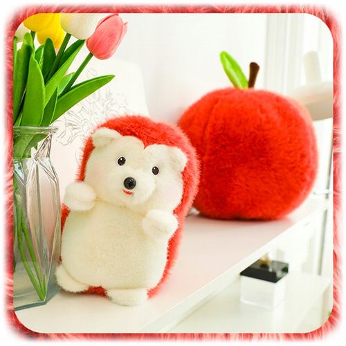 MASKOTKA JEŻ Pluszowy PLUSZAK JEŻYK w Jabłku Poduszka DOMKU dla dzieci 30cm na Arena.pl