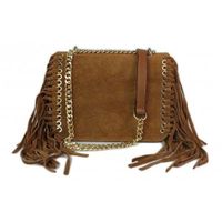 Piękna duża listonoszka A5 frędzle ,złoto ,dzety ,łańcuch skóra zamsz z dollaro camel VPZ88C