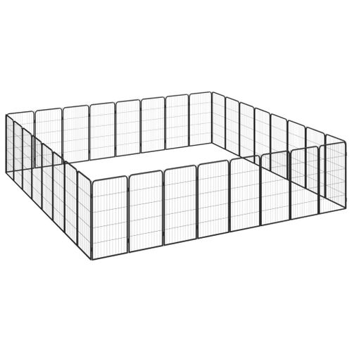 Kojec dla psa, 32 paneli, czarny, 50x100 cm, stal na Arena.pl