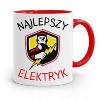 Kubek Czerwony Dla Elektryka Najlepszy Elektryk Z Nadrukiem Ze Zdjęciem