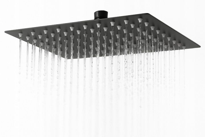 DESZCZOWNICA PRYSZNICOWA CZARNA NATRYSKOWA PRYSZNICA KWADRATOWA 25 CM zdjęcie 1