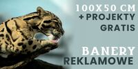 BANER REKLAMOWY plandeka 100x50 cm DOWOLNA GRAFIKA TEKST projekt w cenie
