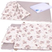 Pościel przedszkolaka  BOBO 80x220 cm z zapięciem smoki na ecru