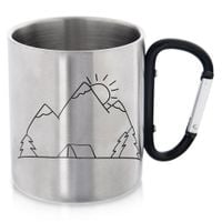 Kubek Turystyczny Piknikowy Wędkarski Harcerski Stalowy z Karabińczykiem